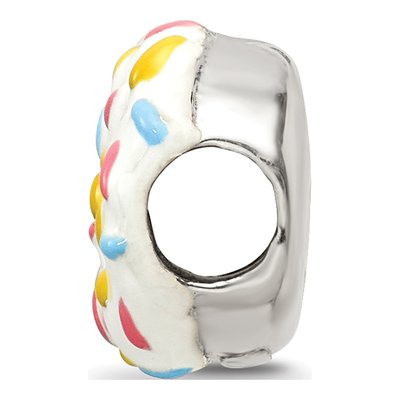 Sterling Silver Enamel Donut Sprinkles Bead – view 4