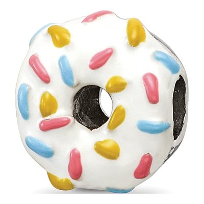 Sterling Silver Enamel Donut Sprinkles Bead