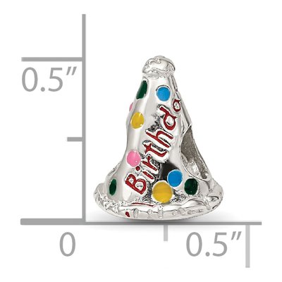 Sterling Silver Happy Birthday Hat Bead – view 5