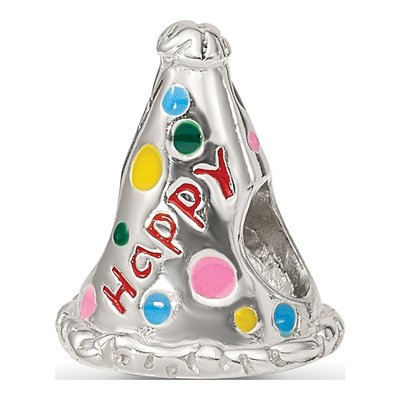 Sterling Silver Happy Birthday Hat Bead – view 7