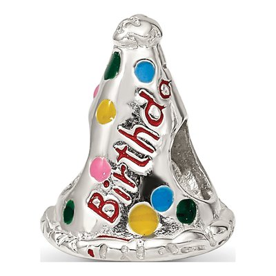 Sterling Silver Happy Birthday Hat Bead