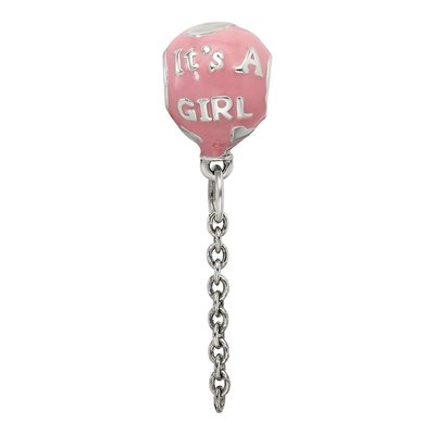 Sterling Silver It's Girl Balloon Bead – view 6