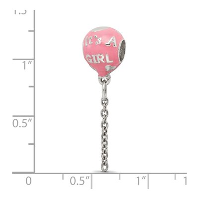 Sterling Silver It's Girl Balloon Bead – view 8