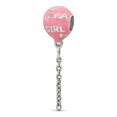Sterling Silver It's Girl Balloon Bead