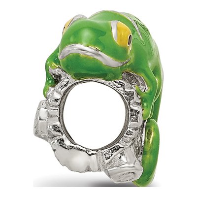 Sterling Silver Enameled Lizard Bead – view 4