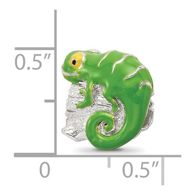 Sterling Silver Enameled Lizard Bead – view 5