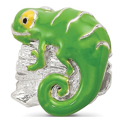 Sterling Silver Enameled Lizard Bead