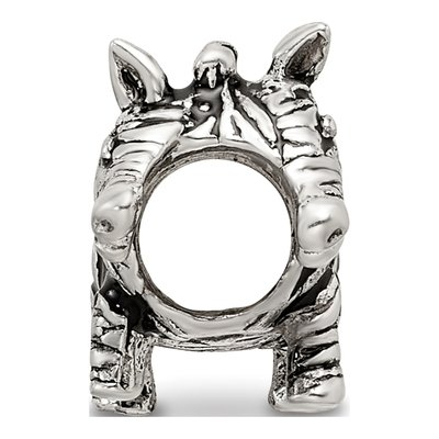Sterling Silver Enameled Zebra Bead – view 4