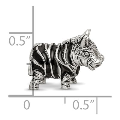Sterling Silver Enameled Zebra Bead – view 5