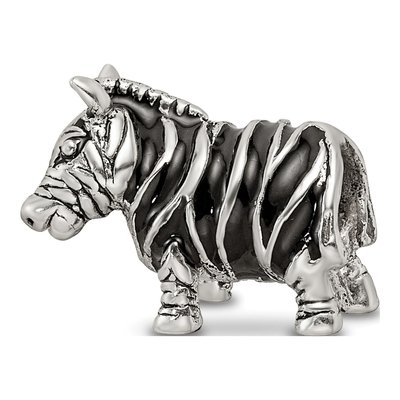 Sterling Silver Enameled Zebra Bead – view 7