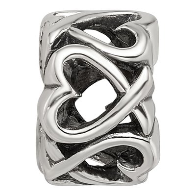 Sterling Silver Hearts Bead – view 5