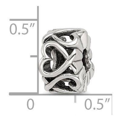 Sterling Silver Hearts Bead – view 6