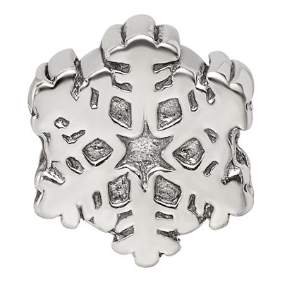 Sterling Silver Snowflake Bead – view 5