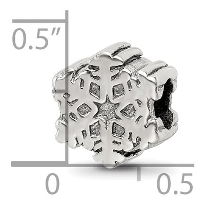 Sterling Silver Snowflake Bead – view 6