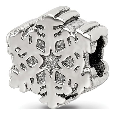 Sterling Silver Snowflake Bead