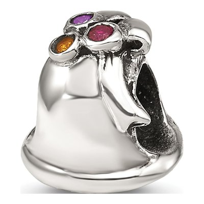 Sterling Silver CZ Bell Bead