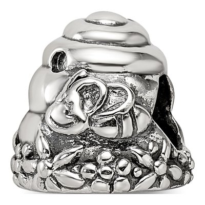 Sterling Silver Beehive Bead