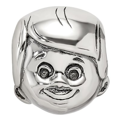 Sterling Silver Little Boy's Head Bead – view 6