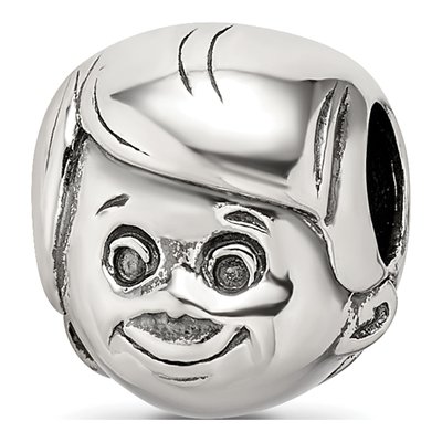 Sterling Silver Little Boy's Head Bead