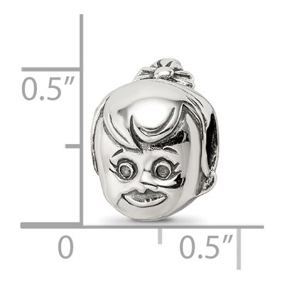 Sterling Silver Little Girl's Head Bead – view 6