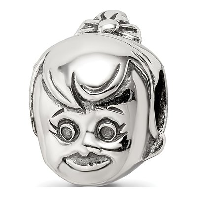Sterling Silver Little Girl's Head Bead
