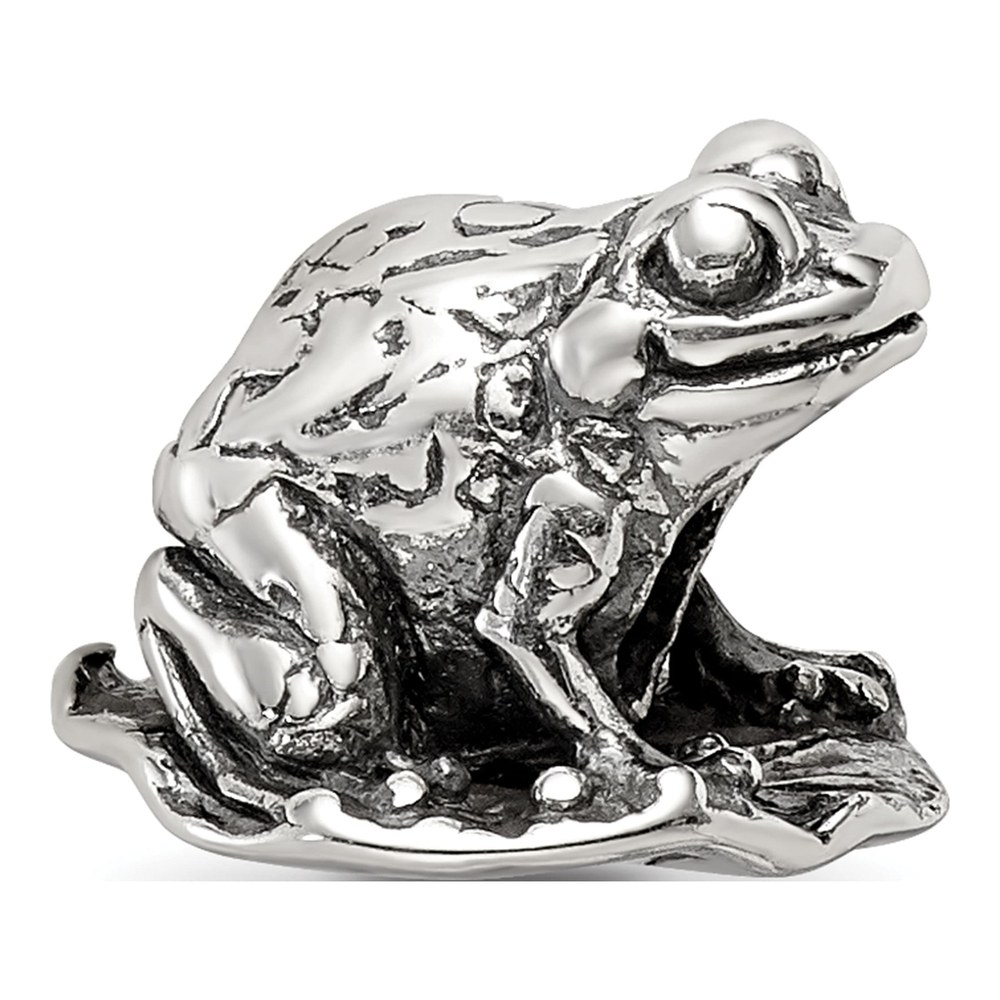 Sterling Silver Frog on Lily Pad Bead