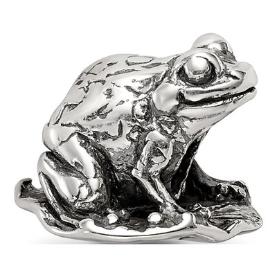 Sterling Silver Frog on Lily Pad Bead