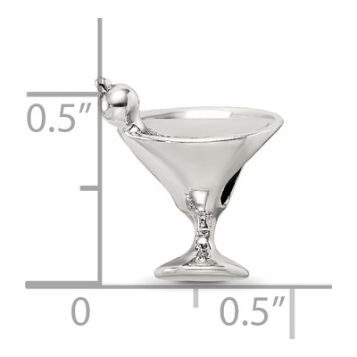 Sterling Silver Martini Bead – view 5