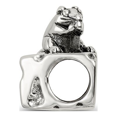 Sterling Silver Mouse on Cheese Bead – view 4