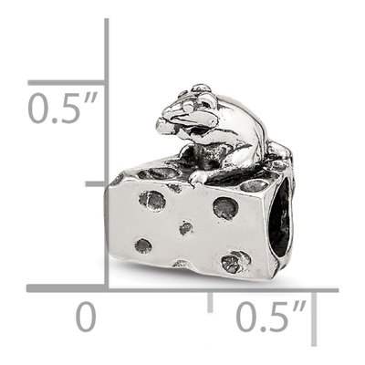 Sterling Silver Mouse on Cheese Bead – view 5