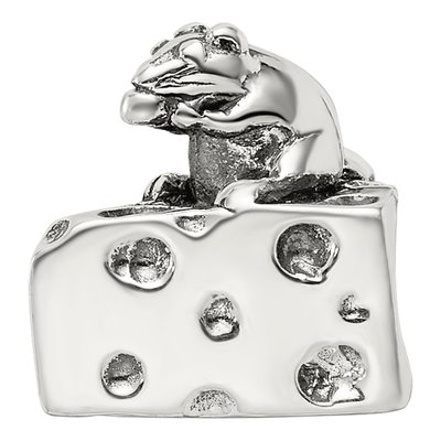 Sterling Silver Mouse on Cheese Bead – view 6