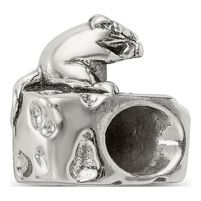 Sterling Silver Mouse on Cheese Bead – view 7
