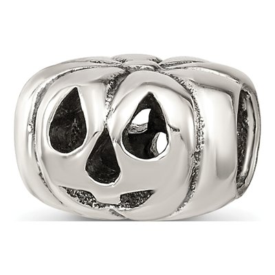 Sterling Silver Jack O'lantern Bead