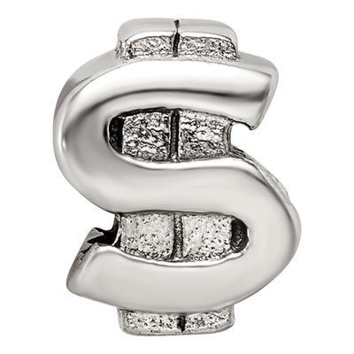 Sterling Silver Dollar Sign Bead – view 6