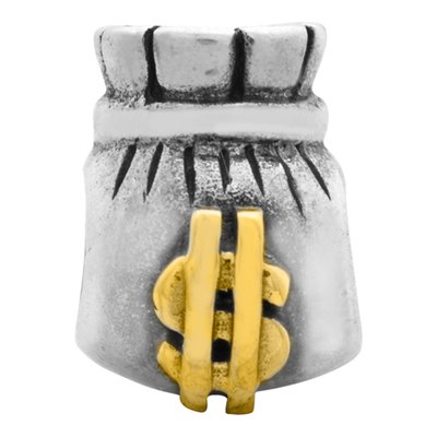 Gold-Plated Sterling Silver Money Bag Bead