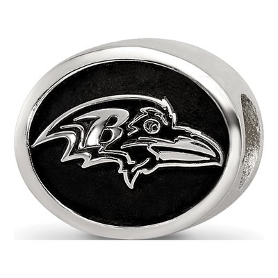 Sterling Silver Baltimore Ravens Enamel Bead