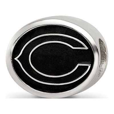 Sterling Silver Chicago Bears Enameled Bead