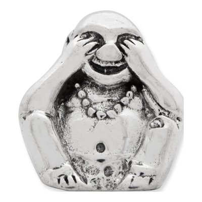 Sterling Silver See No Evil Buddha Bead – view 5