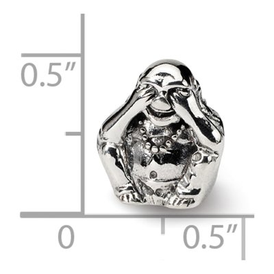 Sterling Silver See No Evil Buddha Bead – view 6