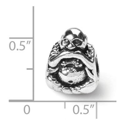 Sterling Silver Speak No Evil Buddha Bead – view 5