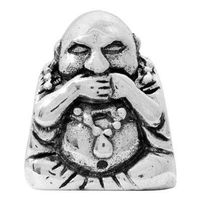 Sterling Silver Speak No Evil Buddha Bead