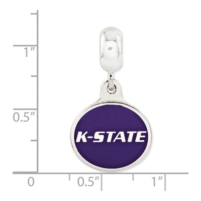 Sterling Silver Kansas State Enamel Dangle Bead – view 5