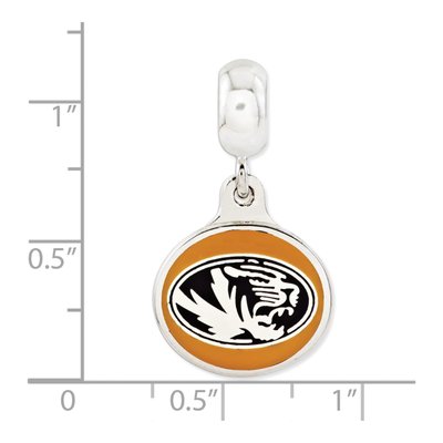 Sterling Silver Mizzou Enameled Dangle Bead – view 4