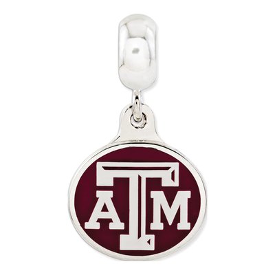Sterling Silver Texas A&m Dangle Bead
