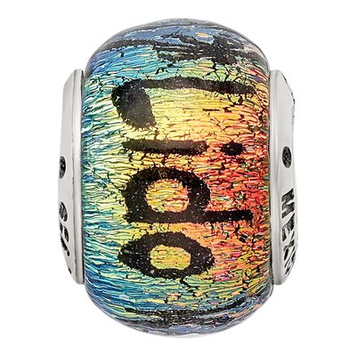 Sterling Silver Dichroic Glass Bead – view 5