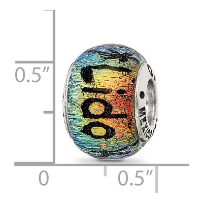 Sterling Silver Dichroic Glass Bead – view 6