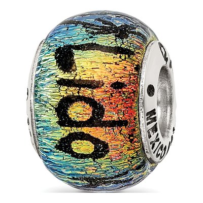 Sterling Silver Dichroic Glass Bead