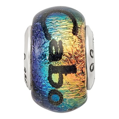 Sterling Silver Cabo Dichroic Glass Bead – view 7