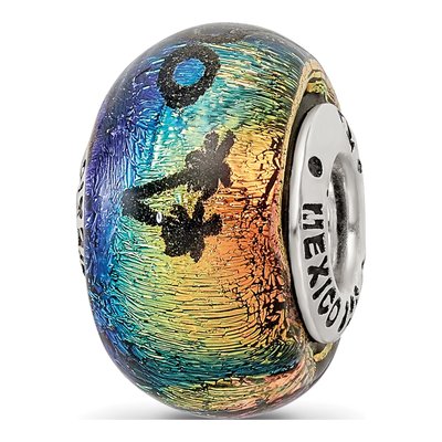 Sterling Silver Cabo Dichroic Glass Bead – view 8