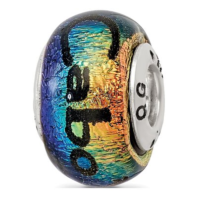 Sterling Silver Cabo Dichroic Glass Bead